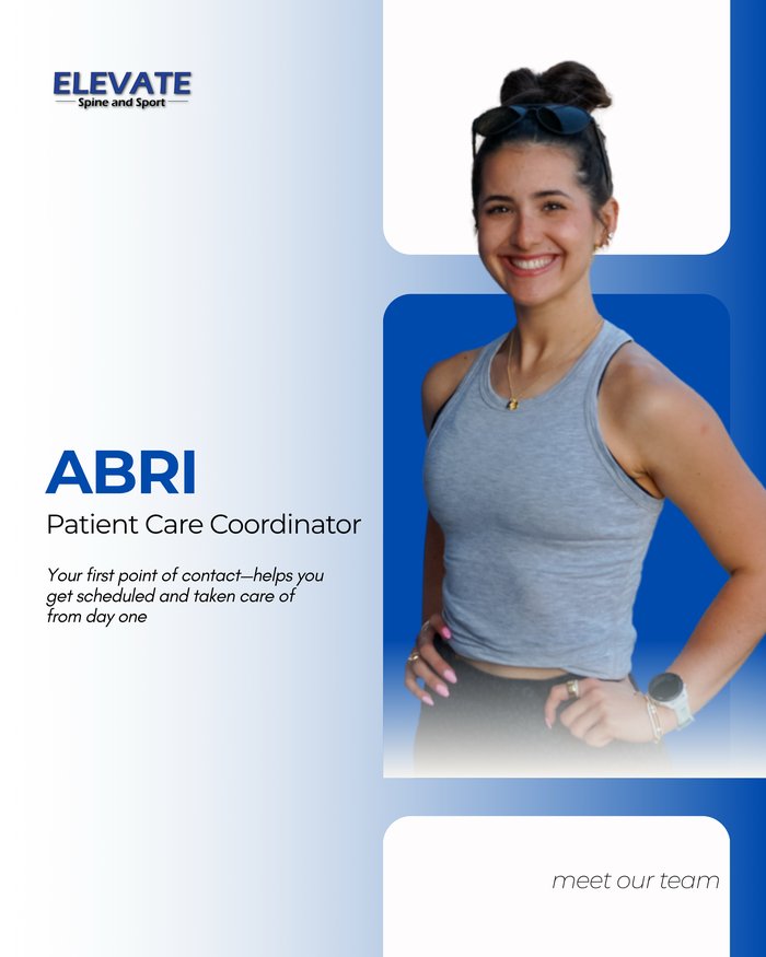 Abri — Patient Care Coordinator at Elevate Spine and Sport